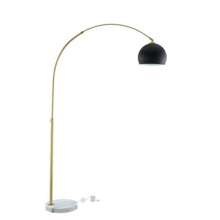 LIGHTING BUSINESS Alfred Arched Marble Stone & Metal Floor Lamp, Black LI3652910